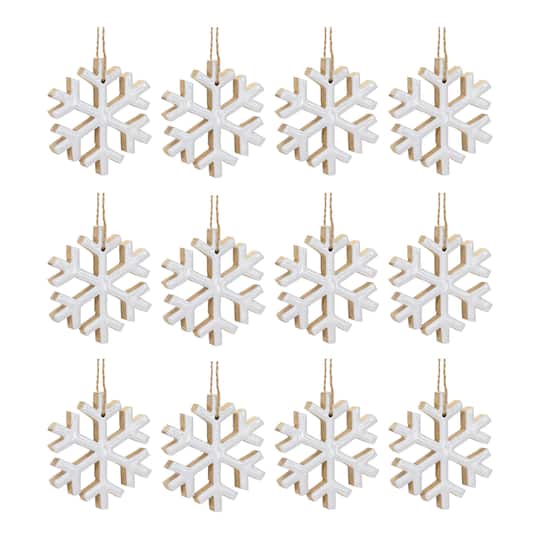 12ct. 4" White Snowflake Ornament By Melrose | Michaels®
